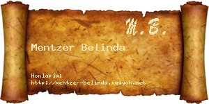 Mentzer Belinda névjegykártya